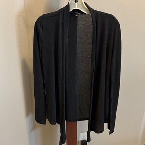 Charcoal Open Front Cardigan